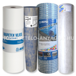 Feszültségmentesítő-vízszigetelő lemezek, hajlaterősítő szalagok