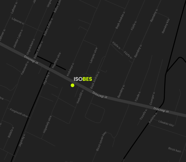 ISOBES telephely térképes megjelenítése Debrecenben személyes vásárláshoz és átvételhez